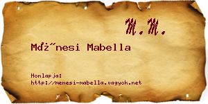 Ménesi Mabella névjegykártya